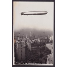 GRAF ZEPPELIN SOBRE BUENOS AIRES ANTIGUA TARJETA POSTAL KOHLMANN